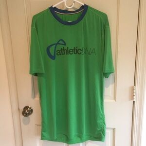 Athletic DNA Shirt Crewneck Dri Fit Green with Blue trim Men’s L